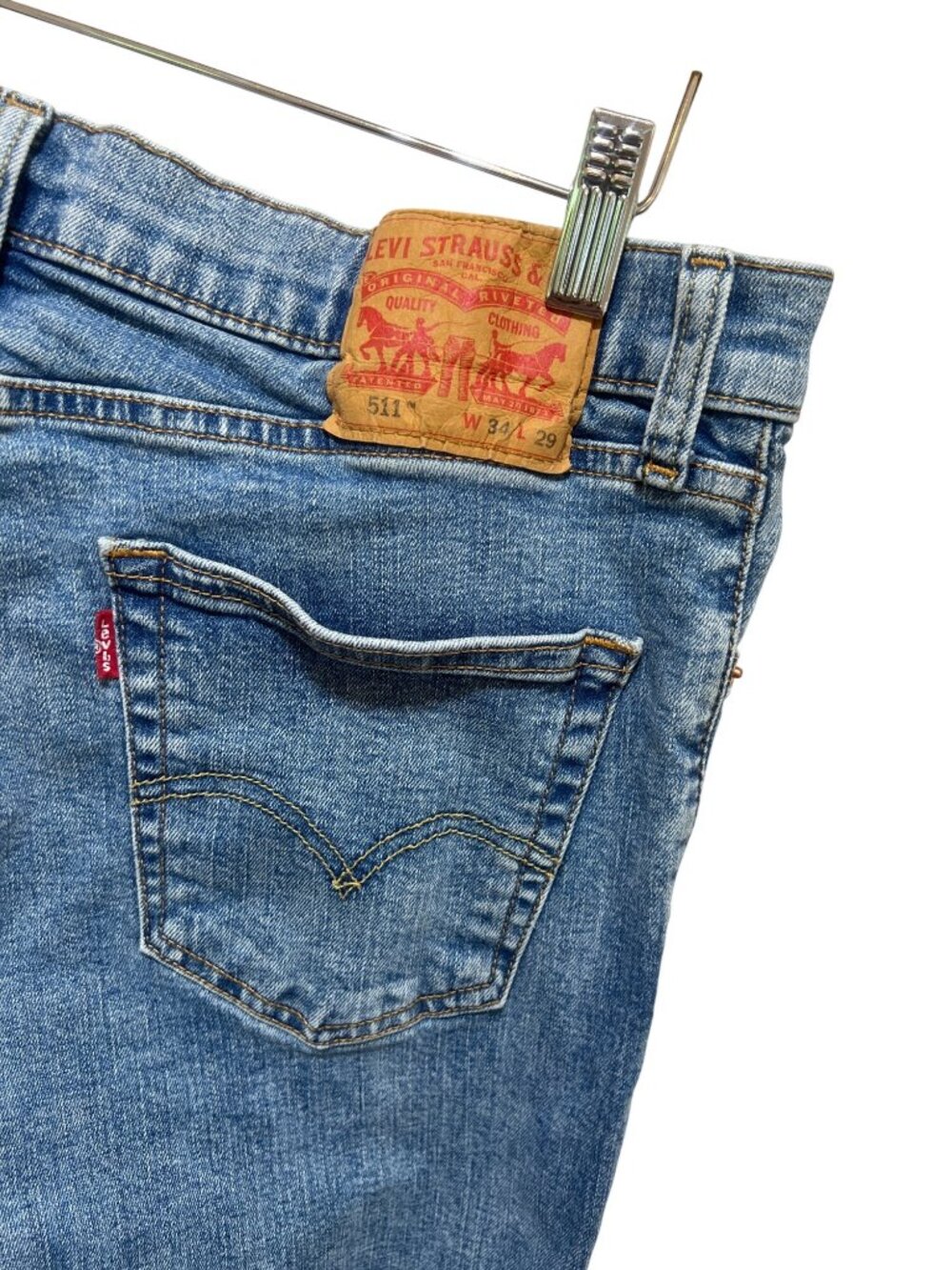 Levis 511 Mens Slim Fit Jeans W34 L29 Blue Denim Classic Style